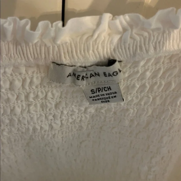 American eagle white eyelet smocked tiered dress with ties sz s - Picture 6 of 6